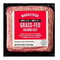 Marketside Grass-Fed Ground Beef, 80% Lean/20% Fat, 1 lb — package