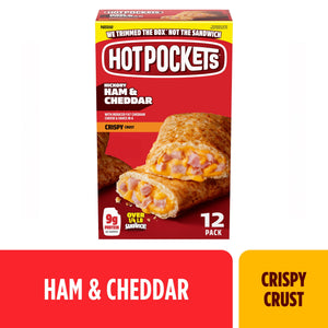 Hot Pockets Frozen Sandwiches Hickory Ham and Cheddar, 54 oz, 12 ct