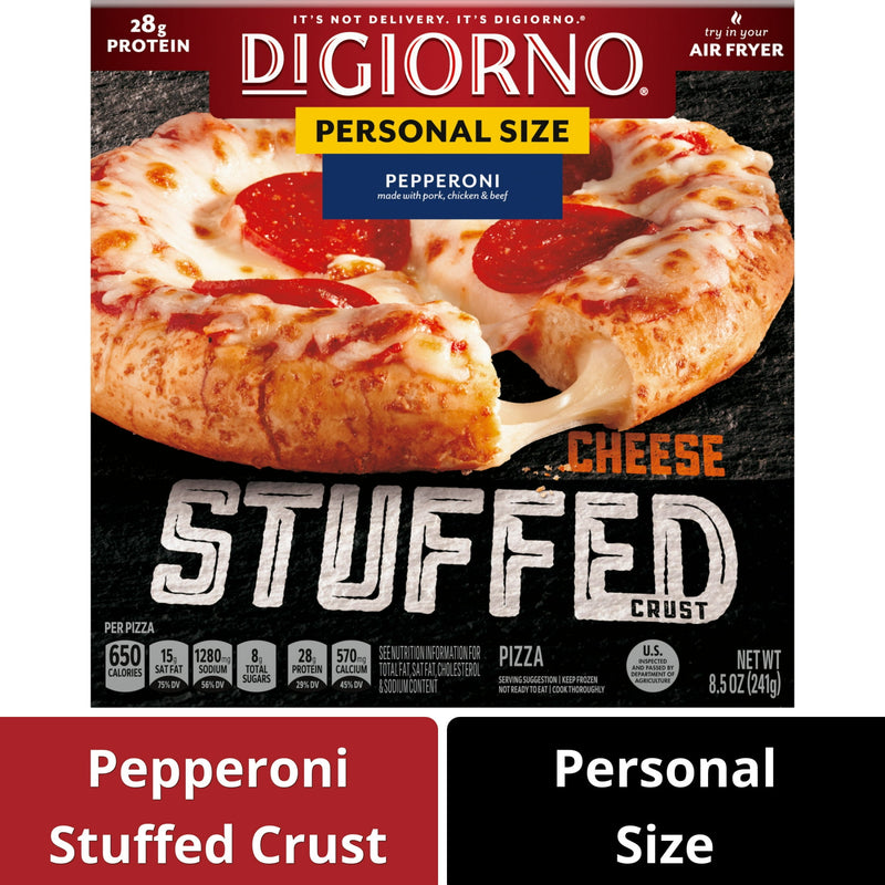 DiGiorno Frozen Personal Size Stuffed Crust Pepperoni Mini Pizza, 8.5 oz — package