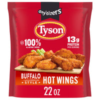 Tyson Any'tizers Buffalo Style Hot Wings, Bone-in, 22 oz (Frozen, Fully Cooked) — package