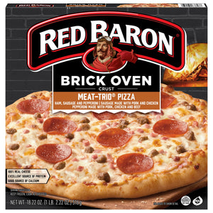 Red Baron Frozen Brick Oven Pizza Meat Trio, 18.22 oz