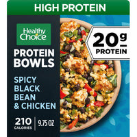 Healthy Choice Protein Bowls Spicy Black Bean & Chicken, 20g Protein, High Protein & Fiber Frozen Meal, 9.75 oz. Bowl — package