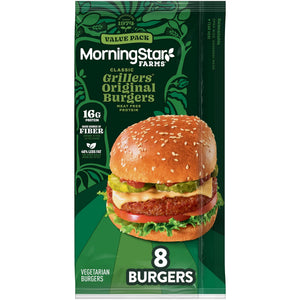 MorningStar Farms Frozen Classic Grillers Original Vegetarian Burgers, 18 oz, 8 ct