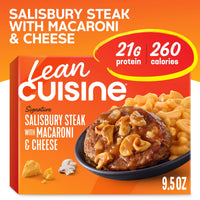 Lean Cuisine Salisbury Steak & Macaroni and Cheese, Frozen Meal, 9.5 oz — package