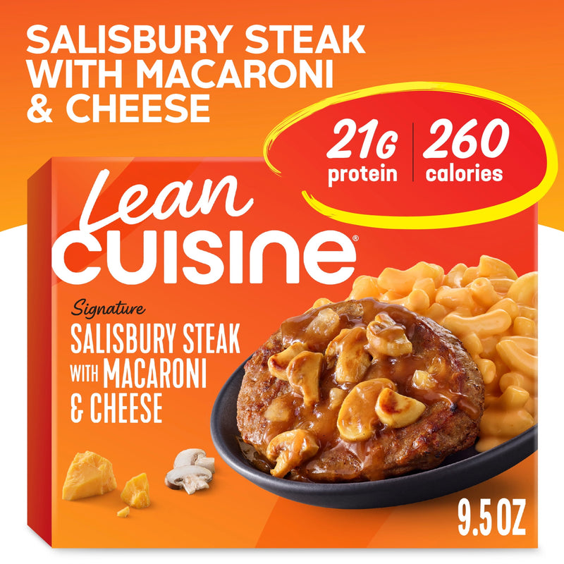 Lean Cuisine Salisbury Steak & Macaroni and Cheese, Frozen Meal, 9.5 oz — package