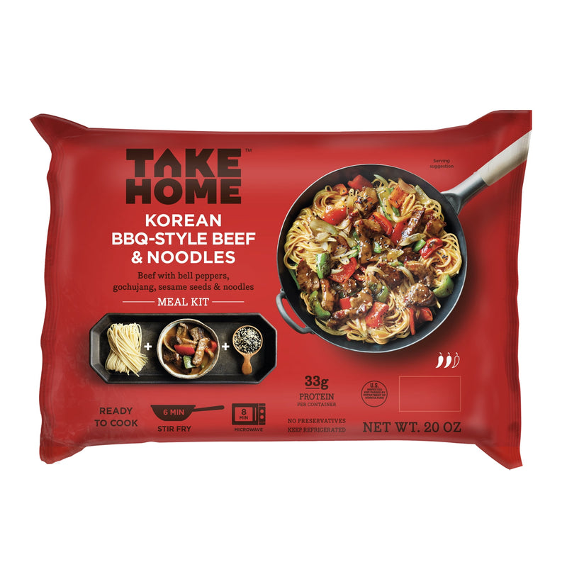 Take Home Tonight Korean BBQ Style Beef and Noodles Meal, 20oz, Refrigerated — package