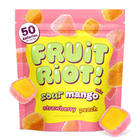 Fruit Riot Sour Candy Mango Mix, Real Frozen Fruit, 8 oz — package