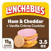 Lunchables Ham & Cheddar with Vanilla Creme Cookies, 3.5 oz Pack — package
