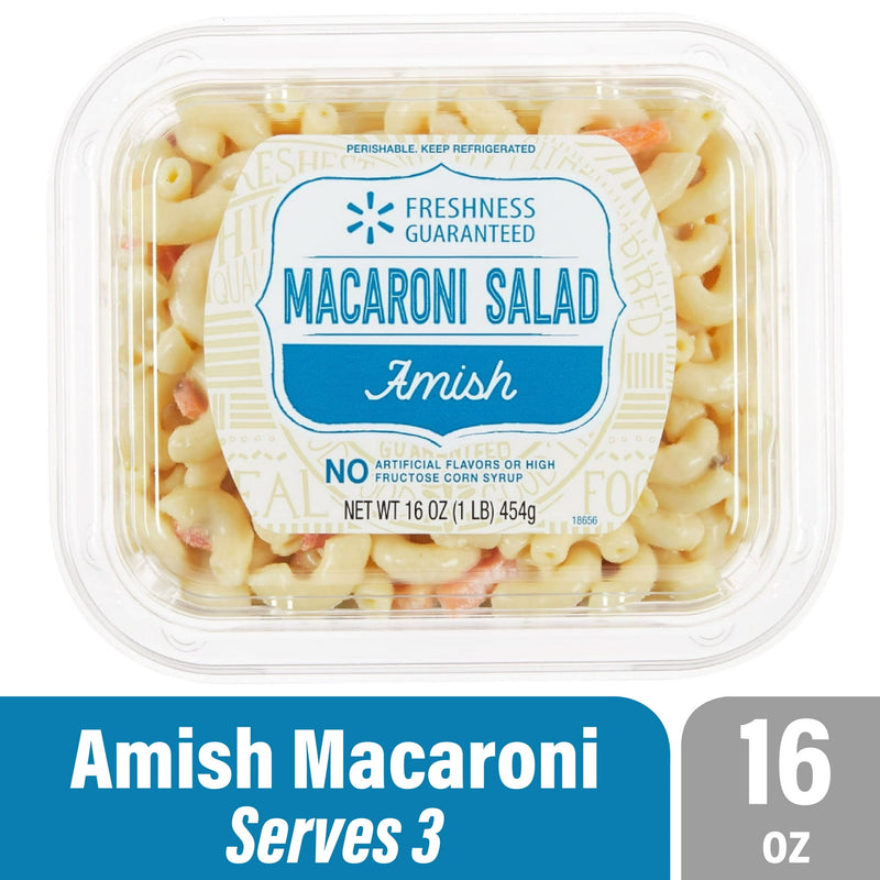 Freshness Guaranteed Amish Macaroni Salad, Ready to Serve, 16 oz Small Tub (Refrigerated) — package
