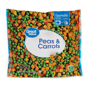 Great Value Frozen Peas & Carrots Steamable Bag, 12 oz