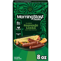 MorningStar Farms Veggie Breakfast Original Sausage Links, Vegetarian Sausage, 8 oz Box — package
