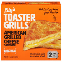 Lily's Toaster Grills - Grilled American Cheese Sandwich - Frozen Meal, 2 Pack, 6.8 oz — package