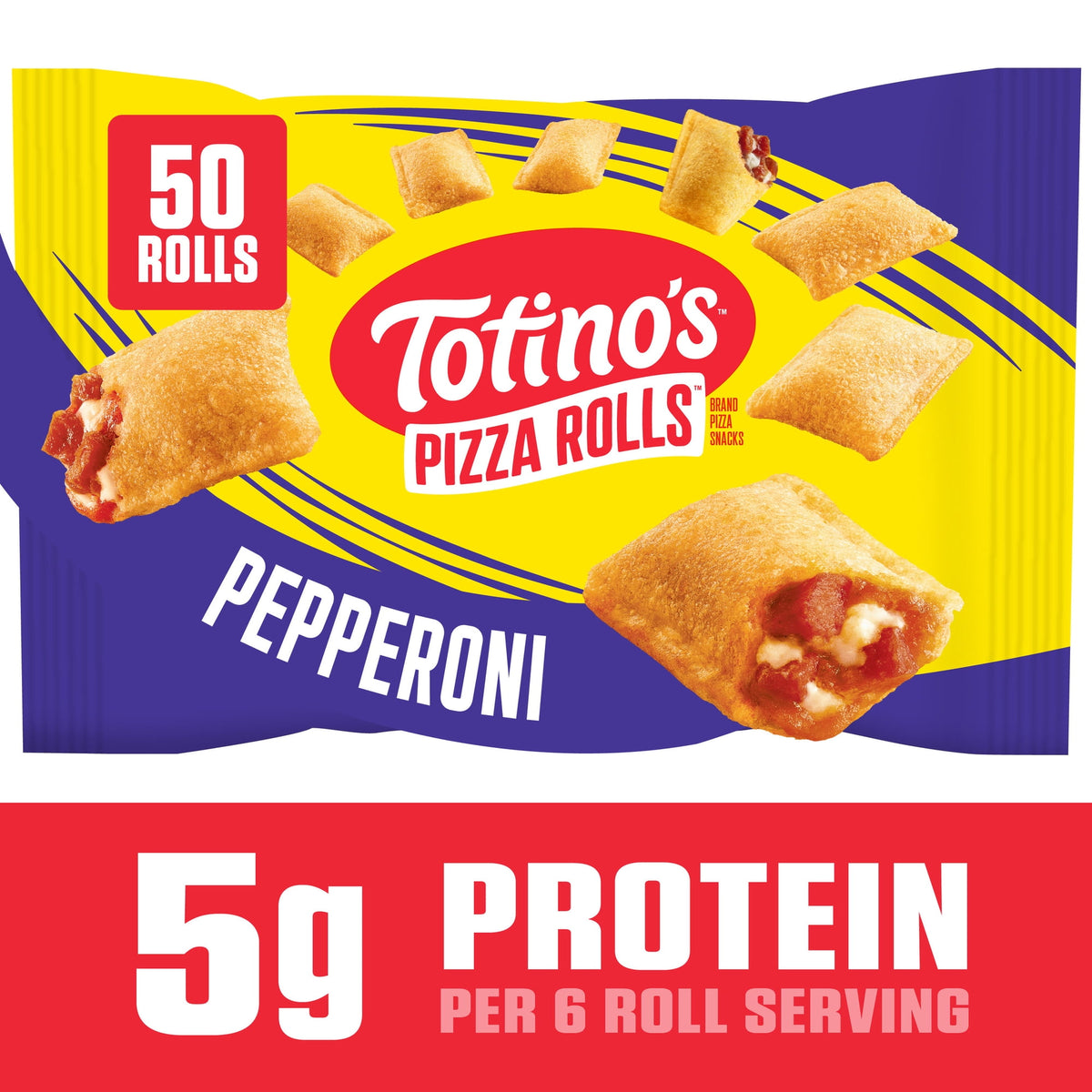 Totino's Frozen Pizza Rolls Pepperoni Flavored, 24.800 oz, 50 ct