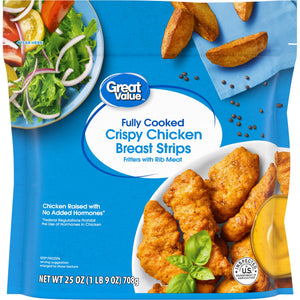 Great Value Frozen Fully Cooked Breaded Chicken Strips, 25 oz