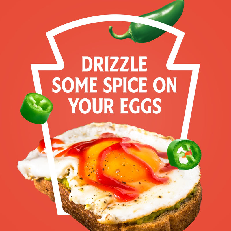 Heinz Tomato Ketchup Blended With Jalapeno Inverted Squeeze Bottle, 1 Bottle, for Easy Sharing and Easy Serving, Hot, 14 oz — package