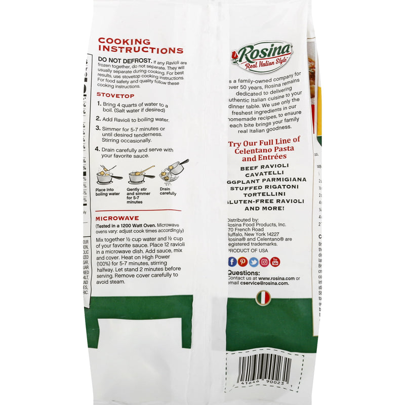 Celentano Mini Cheese Ravioli, 24 oz, (Frozen) — package