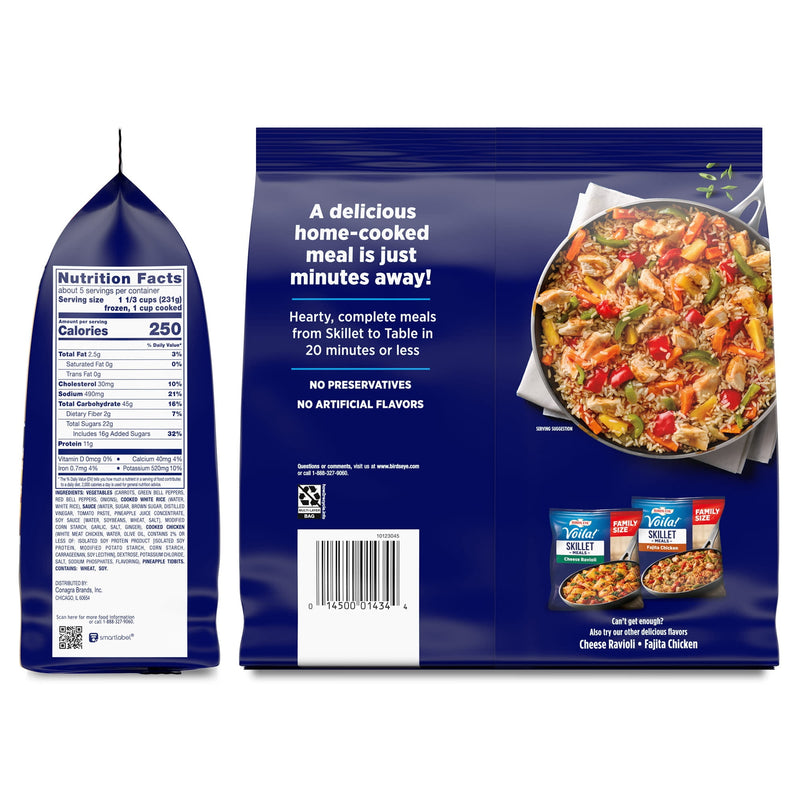 Birds Eye Voila! Sweet & Sour Chicken Skillet Meals, Frozen Meal, 42 oz. Family Size Bag — photo 2