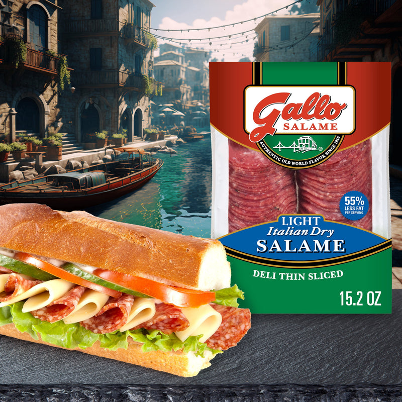 Gallo Salame Deli Thin Sliced Light Italian Dry Salami, Sliced Charcuterie Meat, 15.2 oz — photo 2