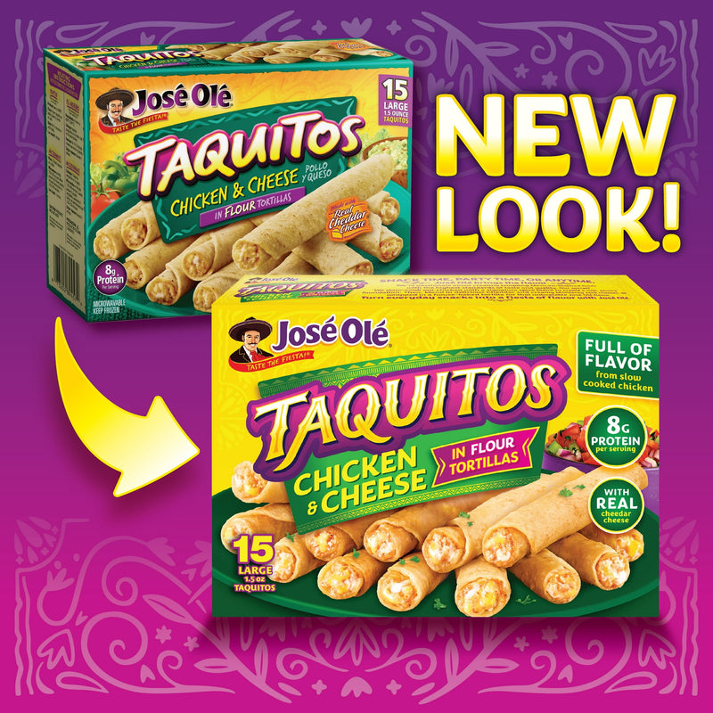 Jose Ole Chicken & Cheese Taquitos in Flour Tortillas, Frozen Mexican Food, 22.5 oz, 15 Ct — photo 2
