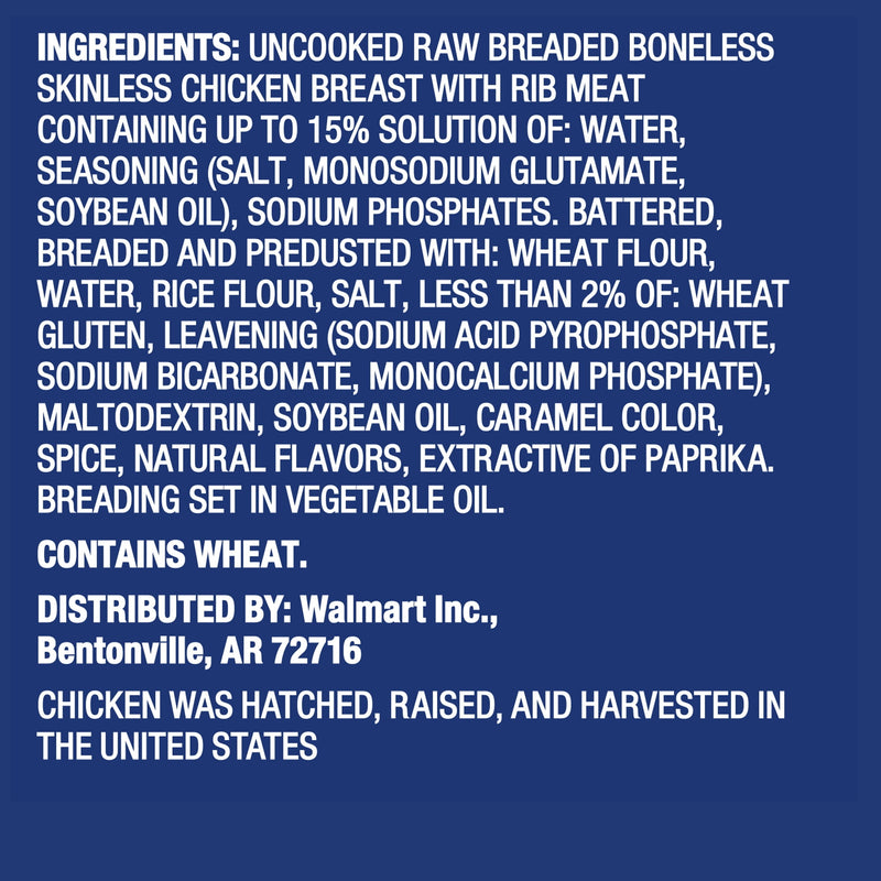 Great Value Famous Chicken Fillet, Ready to Cook Breaded Chicken Fillets, 18g Protein Per Serving, 3 lb (Frozen) — photo 2