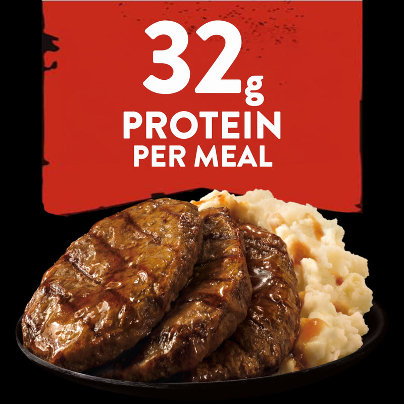 Banquet Mega Meals Salisbury Steak with Mashed Potatoes, 32g Protein, Frozen Meal, 16.95 oz. — photo 2