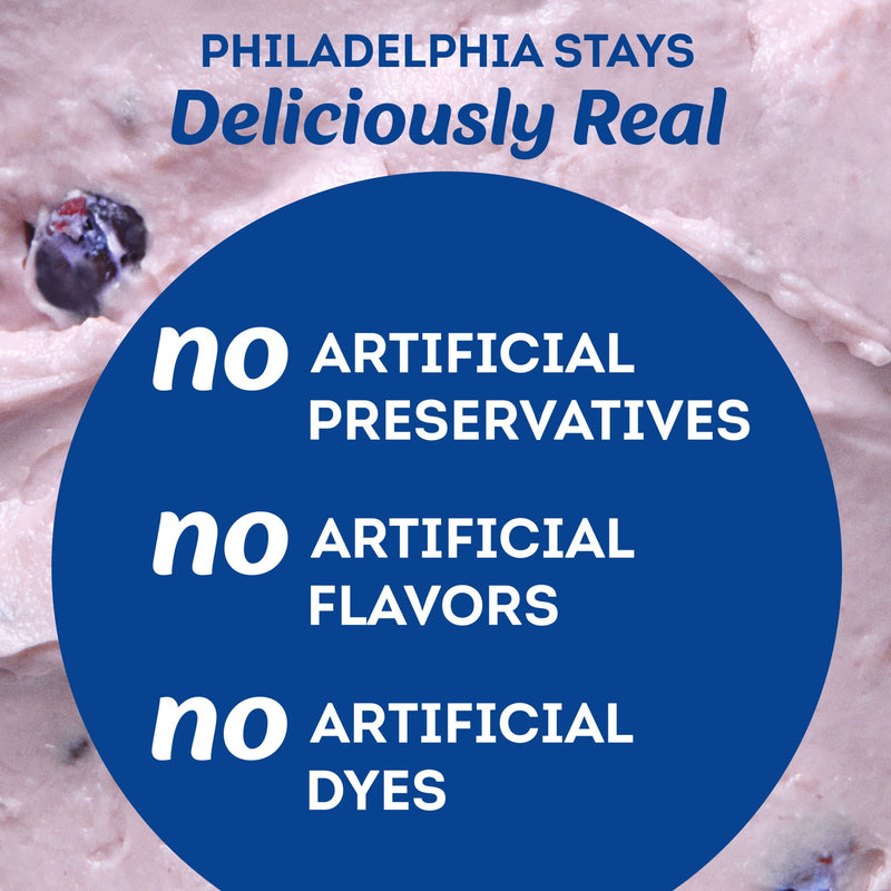 Philadelphia Flavored Cream Cheese Spread, 1 Tub, for Smooth, Spreadable Mornings, Blueberry, No Artificial Preservatives, Flavors or Dyes, 7.5 oz — photo 2