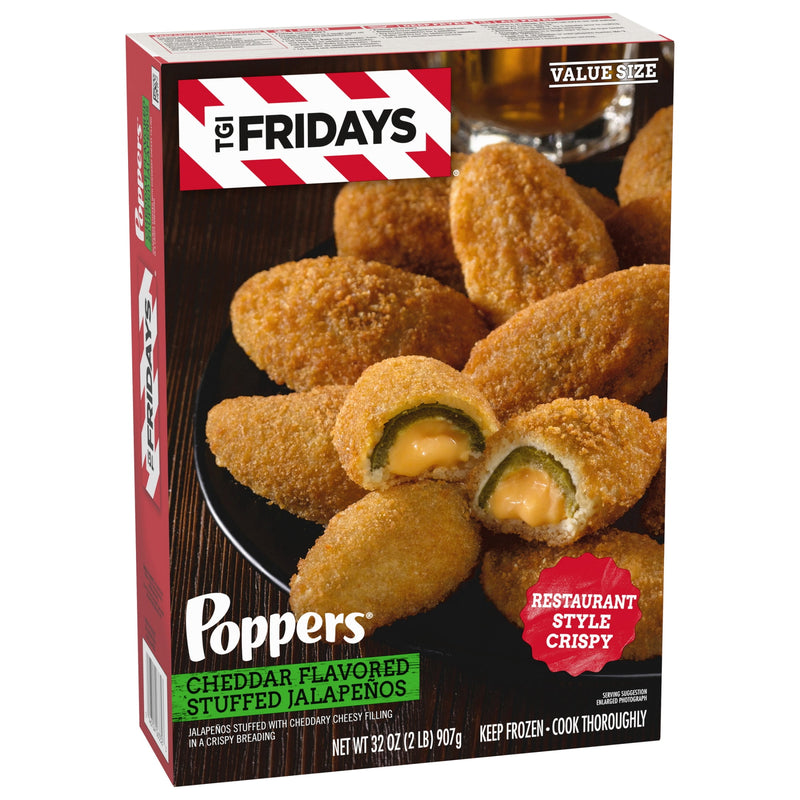 TGI Fridays Frozen Appetizers Cheddar Cheese Stuffed Jalapeno Poppers Value Size, 32 oz. Box — photo 2
