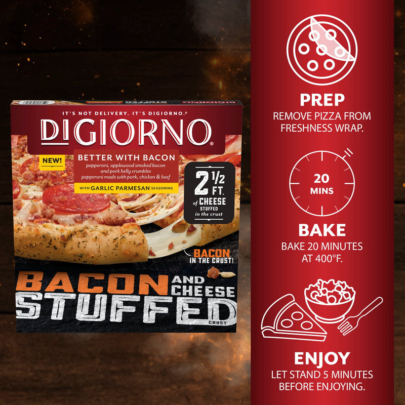 DiGiorno Frozen Pizza Stuffed Crust Pepperoni and Bacon Pizza, 22.8 oz — photo 2