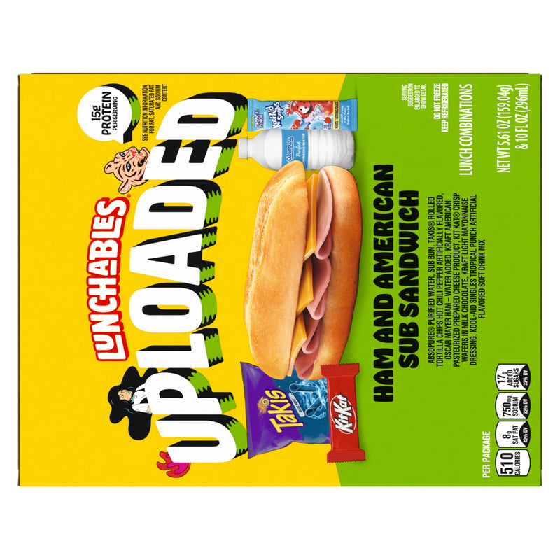 Lunchables Uploaded Ham and American Sub Sandwich Snack Kit, 16.1 oz Box, Refrigerated, Whole — photo 2