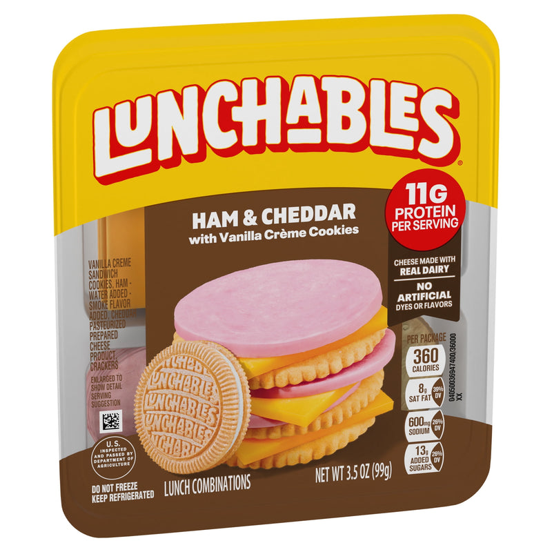 Lunchables Ham & Cheddar with Vanilla Creme Cookies, 3.5 oz Pack — photo 2