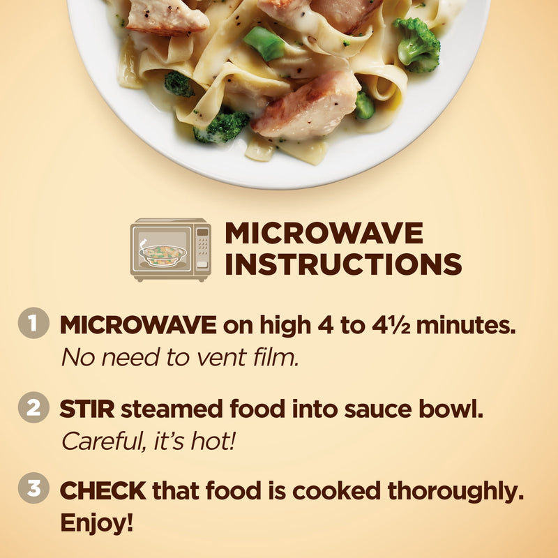 Healthy Choice Cafe Steamers Chicken Fettuccini Alfredo With Broccoli, High Protein Frozen Meal, 10 oz. Bowl — photo 2