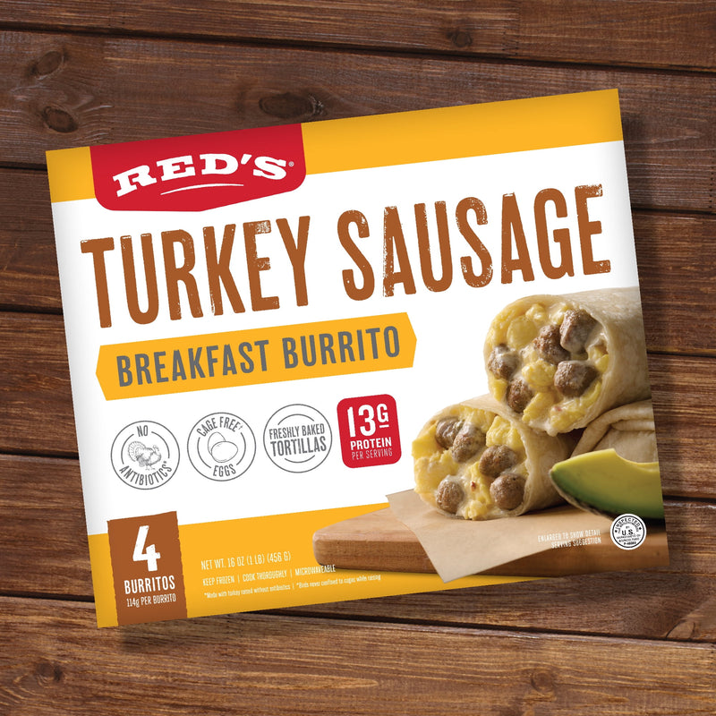 Red's Turkey Sausage Breakfast Burrito, 16 oz. 4 Count (Frozen) — photo 2