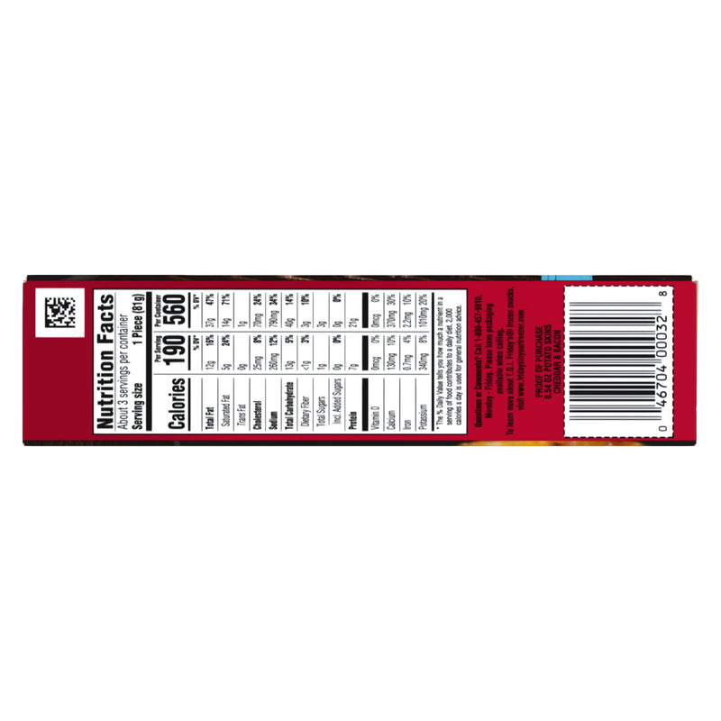 TGI Fridays Loaded Cheddar & Bacon Potato Skins Frozen Snacks, for Restaurant-Style Snacking and Hosting, 8.5 oz — photo 2