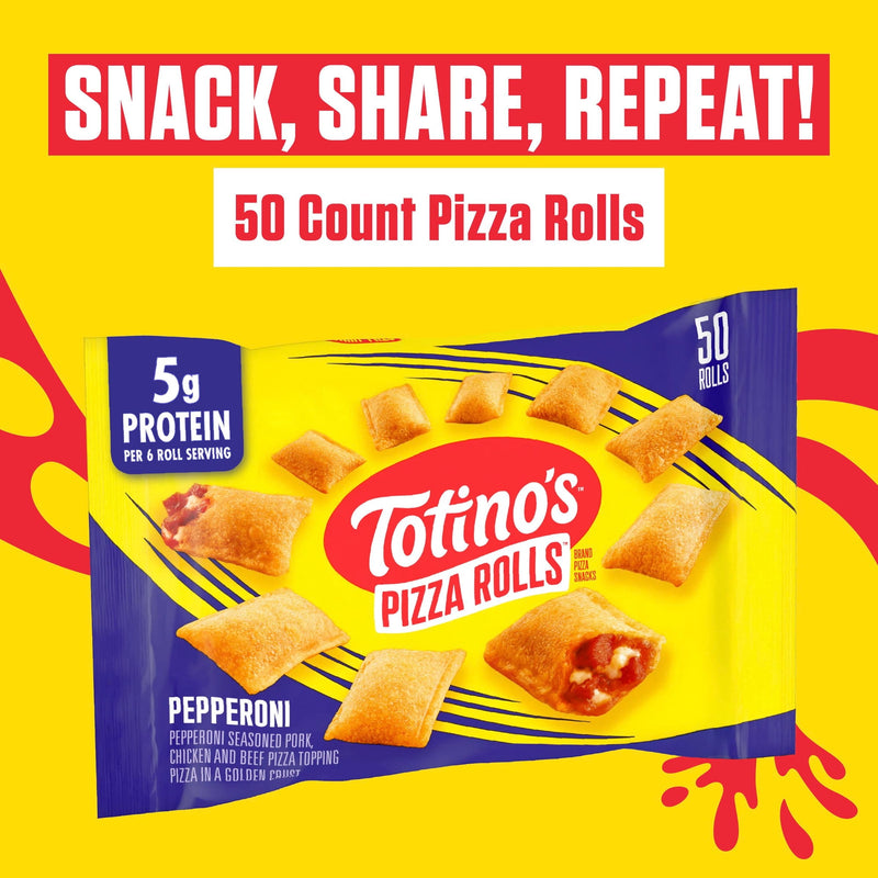 Totino's Pizza Rolls, Pepperoni Flavored, Frozen Appetizers, 50 Rolls, 24.8 oz — photo 3