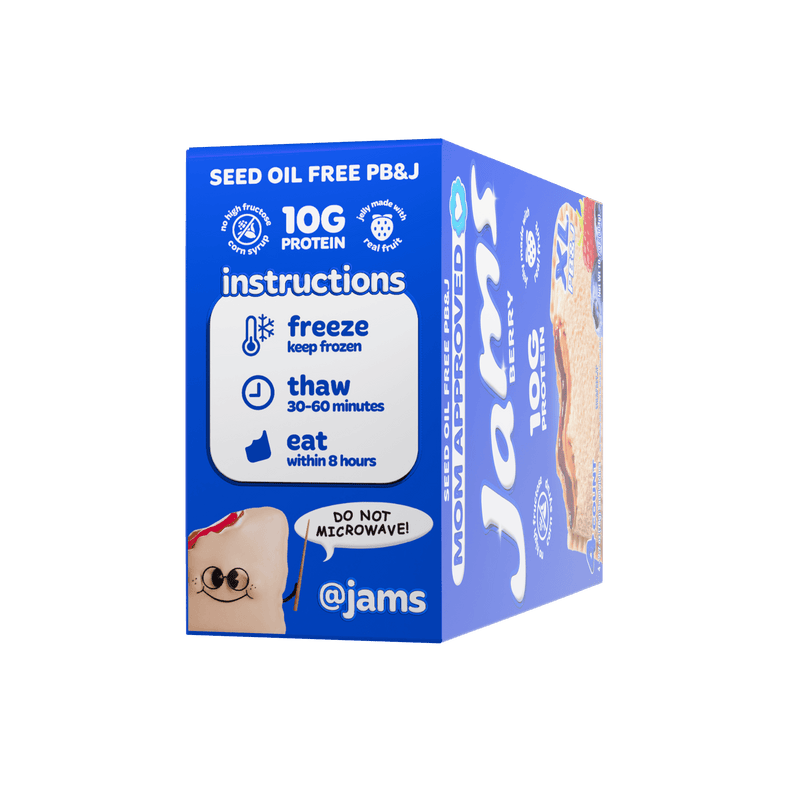 Jams Mixed Berry Protein 10g Peanut Butter & Jelly Frozen Sandwiches 4 Count, 10.7 oz — photo 3