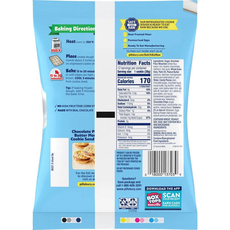 Pillsbury Ready to Bake Monster Refrigerated Cookie Dough, 12 Big Cookies, 16 oz — photo 3