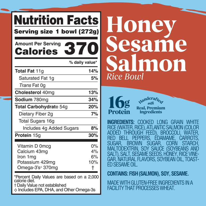 Scott & Jon’s Frozen Meals, Honey Sesame Salmon Rice Bowl, Microwave Meals, Frozen Dinner for One, 9.6 oz — photo 3