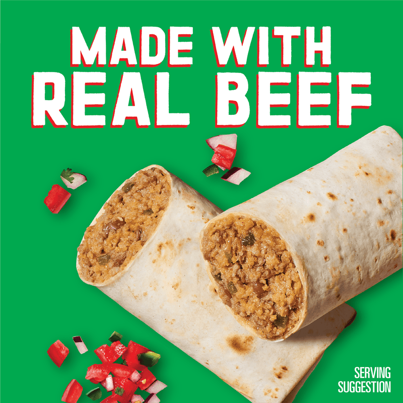 El Monterey Beef & Bean Green Chili Burritos, 32 oz, 8 Count (Frozen) — photo 3