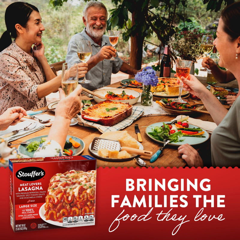 Stouffer’s Meat Lovers Lasagna, Large Size, Oven Ready Lasagna, Easy Frozen Dinners 18 oz — photo 3