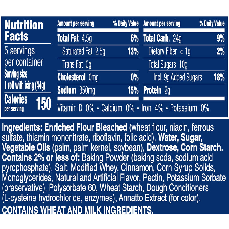 Pillsbury Cinnamon Rolls with Original Icing, Refrigerated Canned Pastry Dough, 5 Rolls, 7.3 oz — photo 3