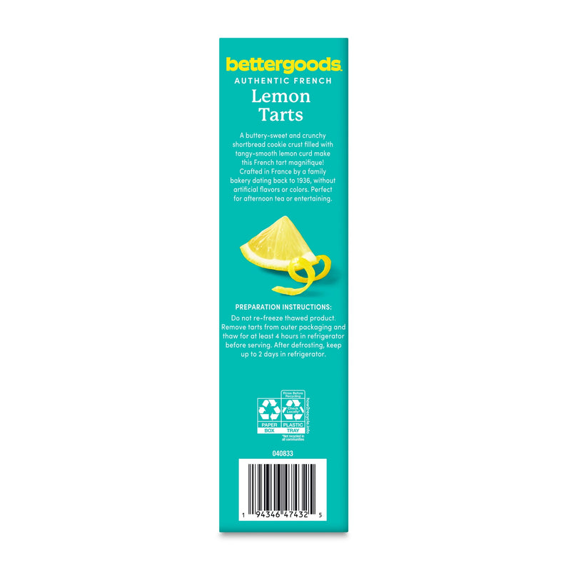 bettergoods Frozen Authentic French Lemon Tarts with Buttery Shortbread Crust, 5.6 oz, 2 Count — photo 3