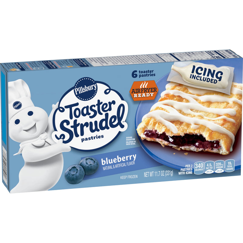 Pillsbury Frozen Toaster Strudel Pastries, Blueberry, 6 Ct, 11.7 oz — photo 3