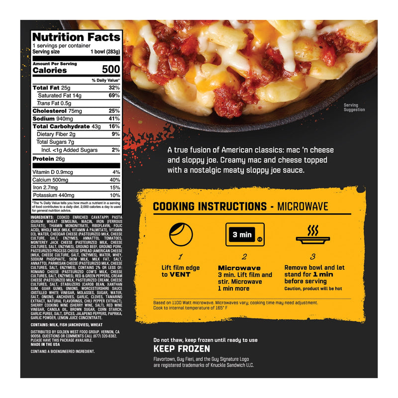 Guy Fieri's Flavortown Sloppy Joe Mac & Cheese, Frozen Meals, 10 oz — photo 3