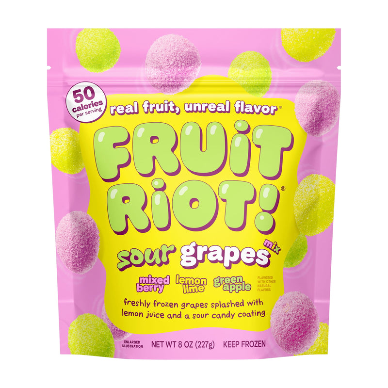 Fruit Riot Sour Candy Grapes Mix, Real Frozen Fruit, 8 oz — photo 3