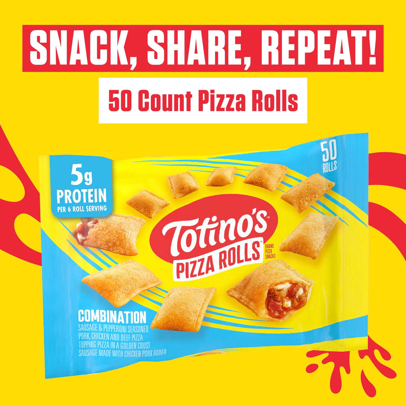 Totino's Pizza Rolls, Combination Flavored, Frozen Appetizers, 50 Rolls, 24.8 oz — photo 3