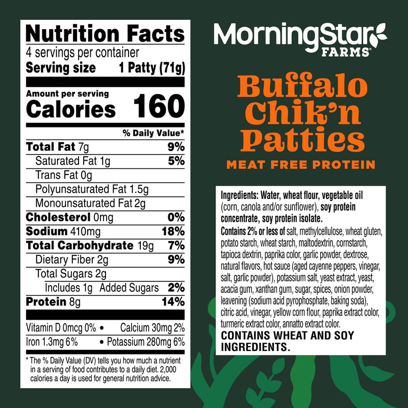 MorningStar Farms Spicy Buffalo Vegan, Meat Free, 10 oz, 4 Count Bag — photo 3