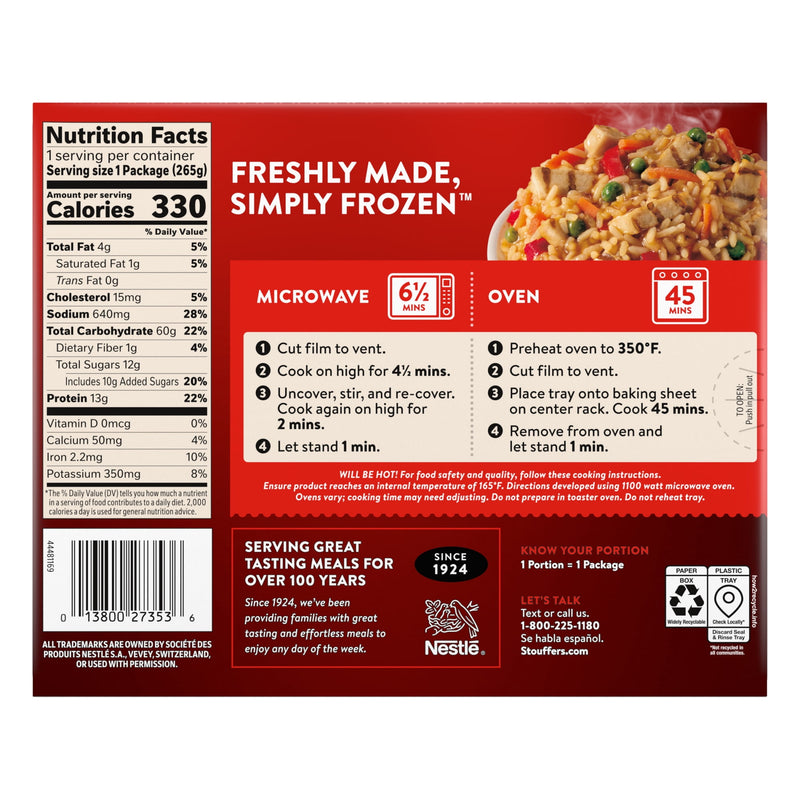 Stouffer's Hawaiian Style Chicken Fried Rice Frozen Meals, Single Serve, Frozen Dinner 9.375 oz — photo 3