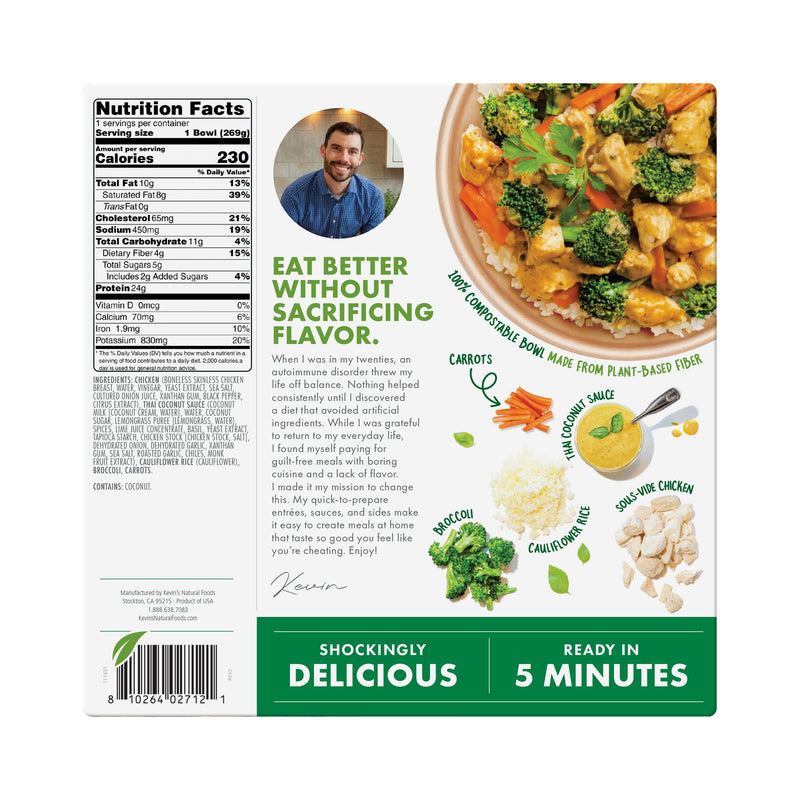 Kevin's Natural Foods Thai-Style Coconut Chicken, Frozen, 9.5 oz Bowl — photo 5