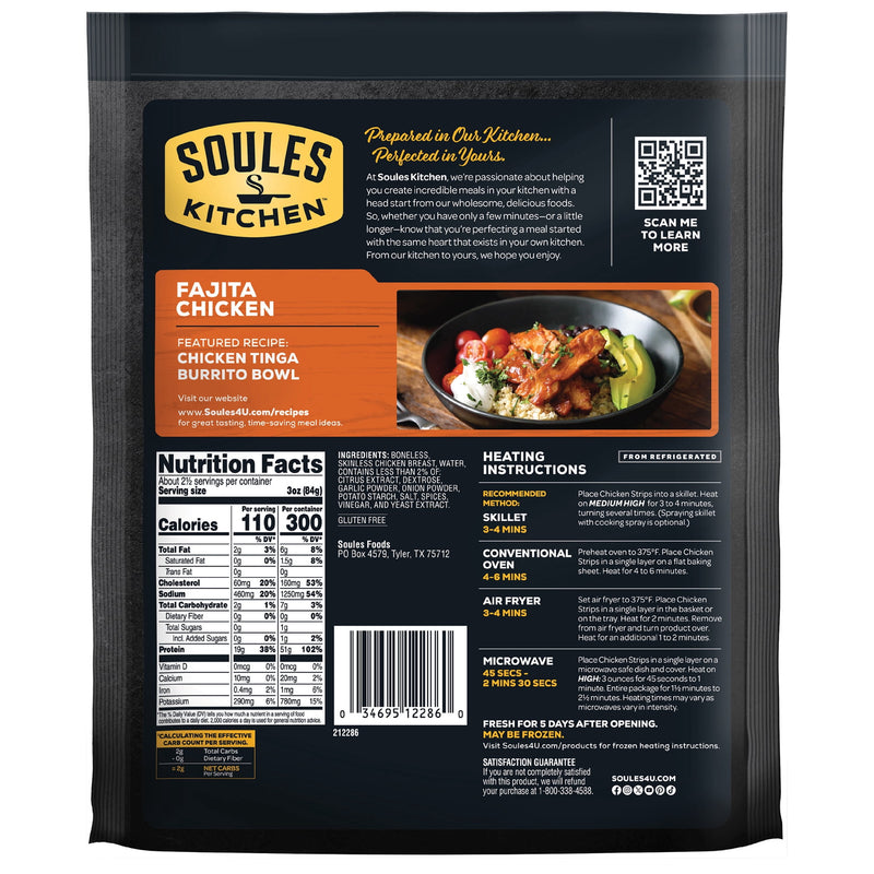 Soules Kitchen Fajita Chicken, 8 oz, Refrigerated, Fully Cooked, No Hormones, Gluten-Free — photo 4