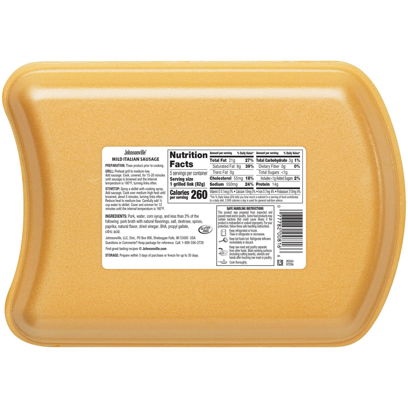 Johnsonville Mild Italian Pork Sausage Links, 19 oz (5 Count) Refrigerated — photo 4